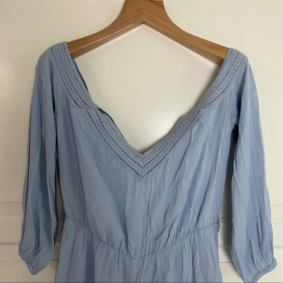 Bardot light blue off the shoulder romper playsuit  9613 - Picture 5 of 11